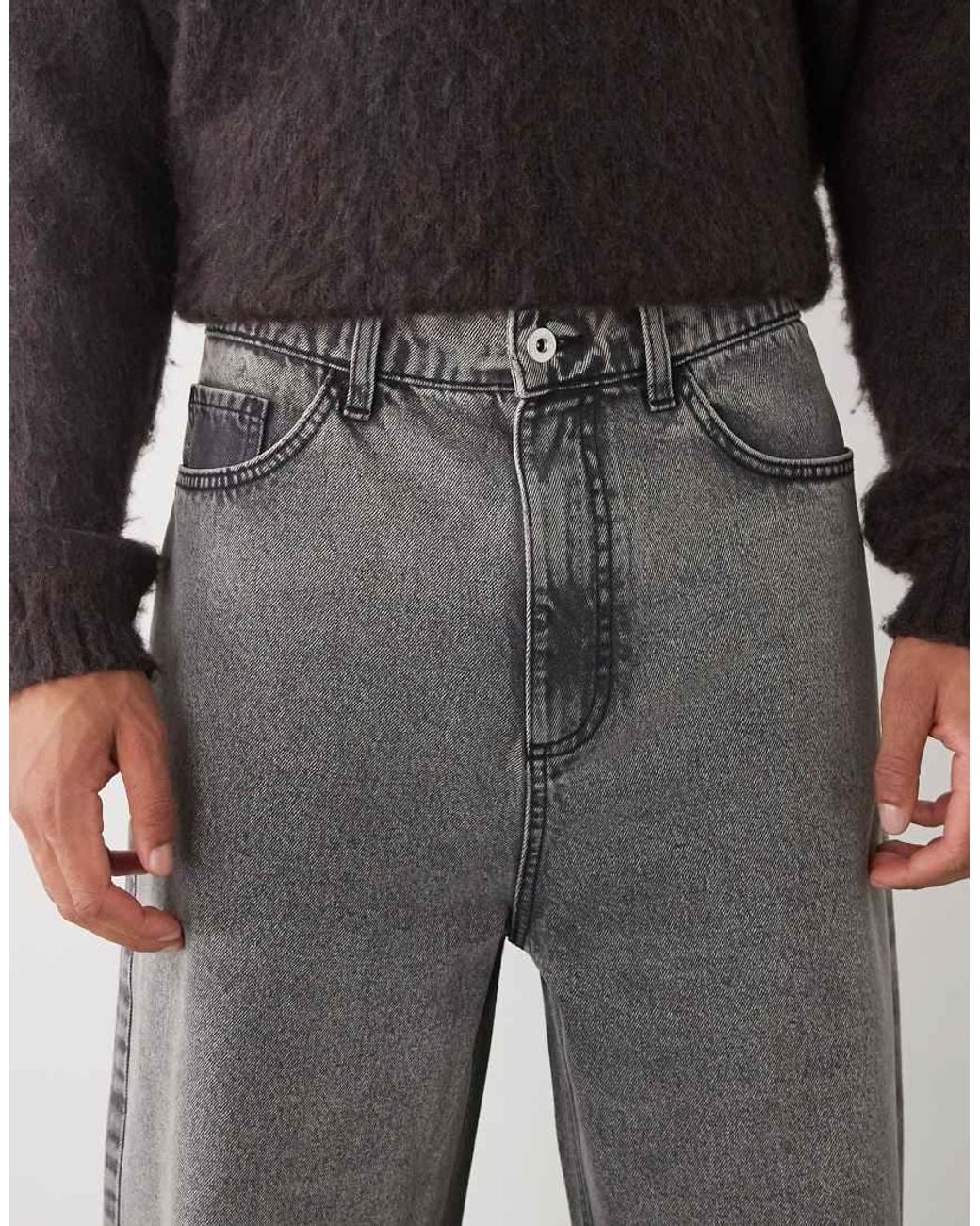 Collusion Gray X001 Antifit Mid Rise Jeans for men