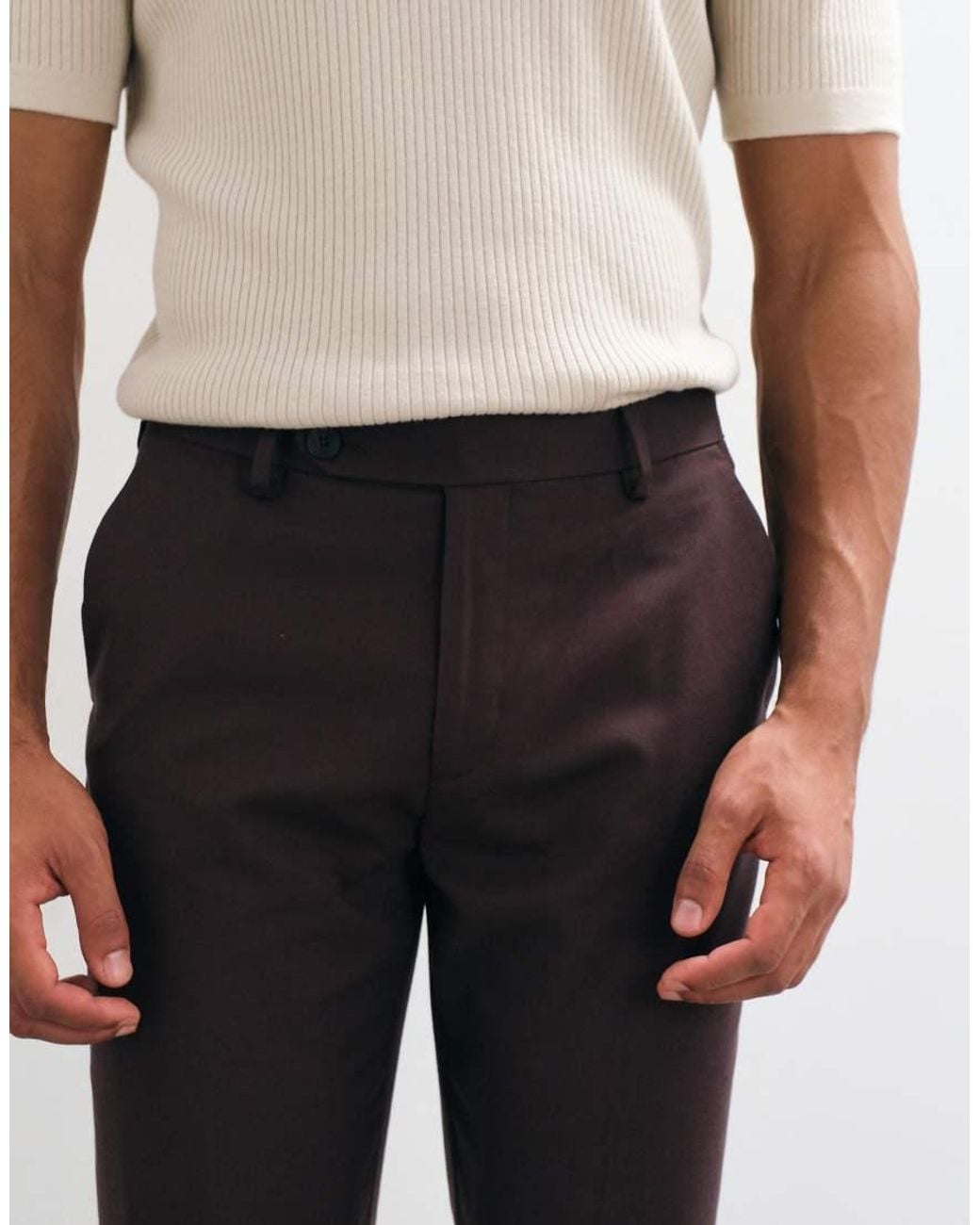 ASOS Brown Slim Suit Trouser for men