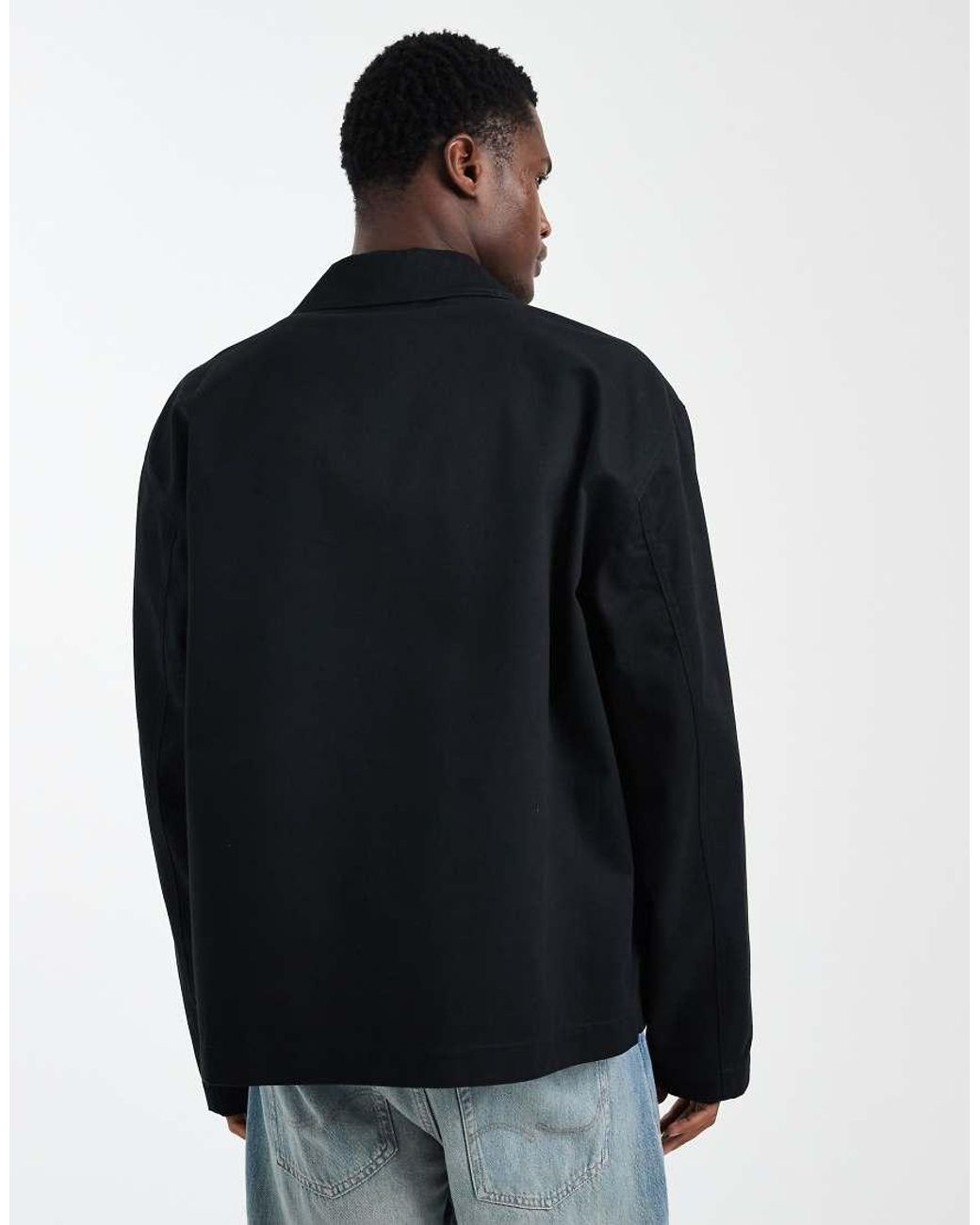 ASOS Blue Oversized Worker Jacket for men