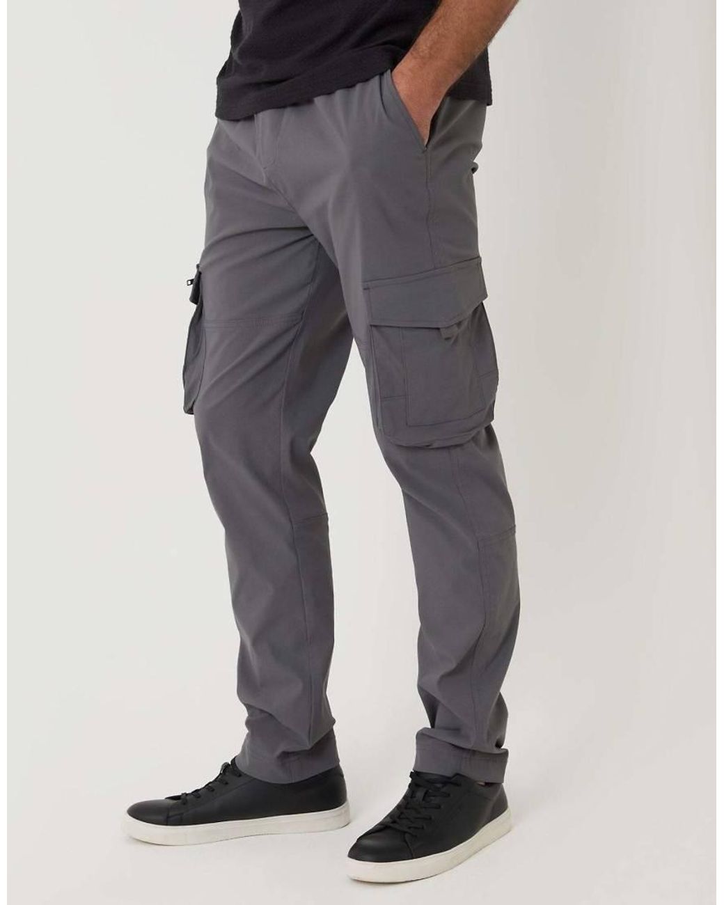 Threadbare Blue Slim Fit Stretch Cargo Trousers for men