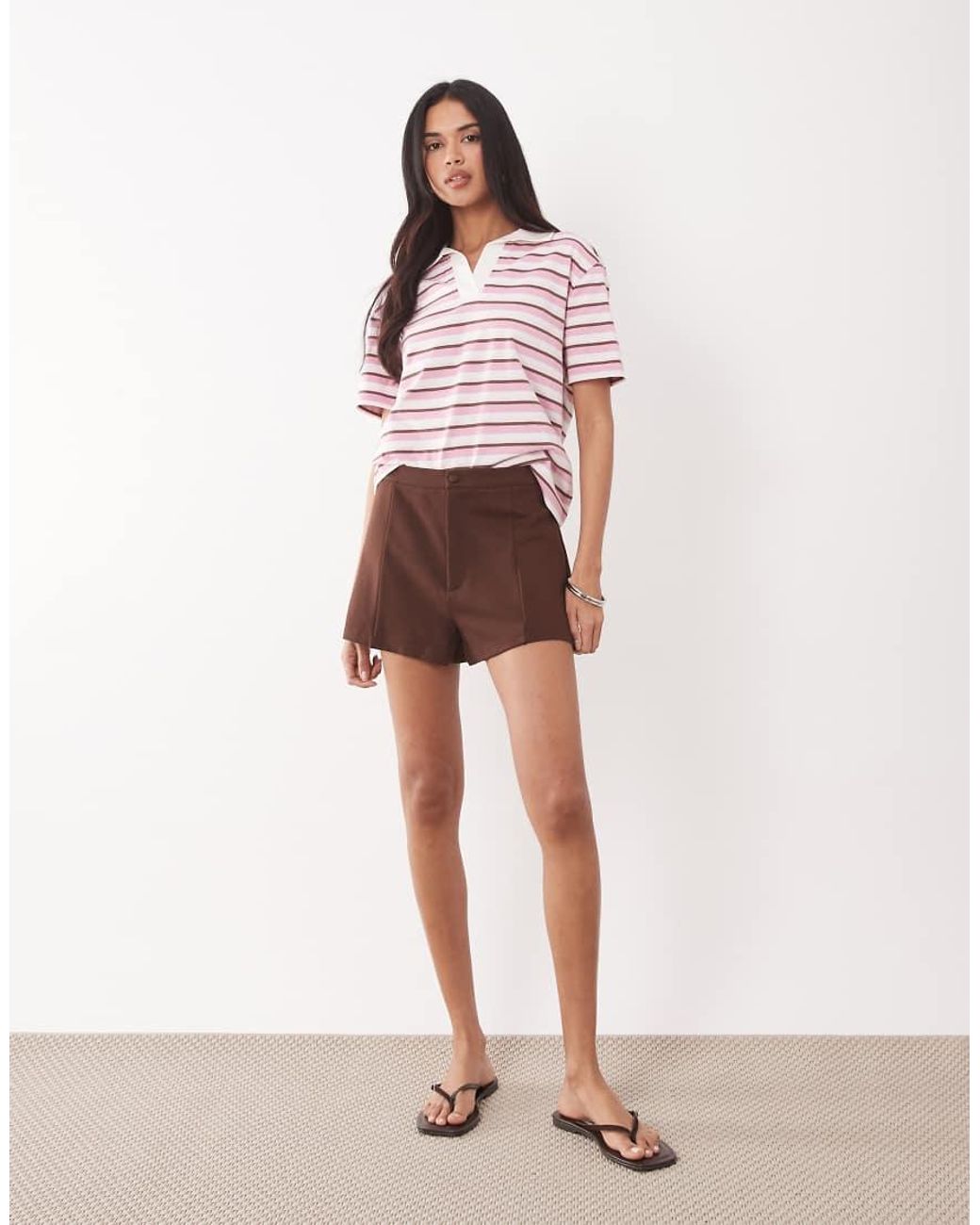 The Frolic Pink Exclusive Cotton Collared Polo Top