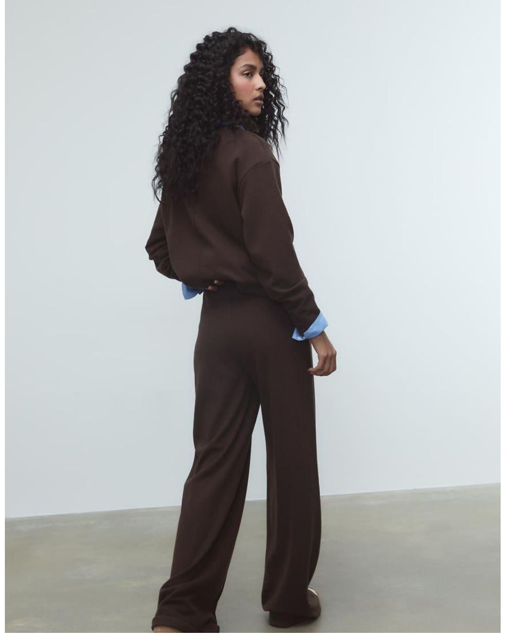 Stradivarius Blue Tall Knit Trousers With Seam Detail