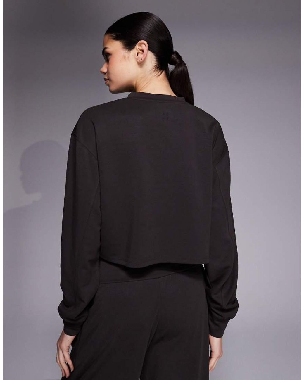4505 Gray Modal Blend Ultra Soft Boxy Crop Sweatshirt