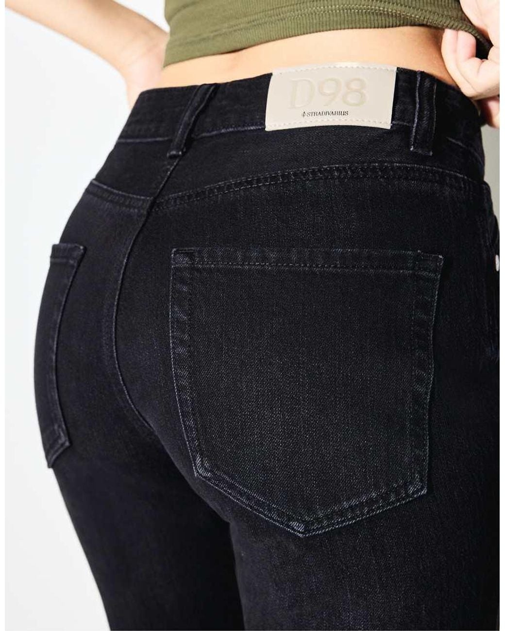 Stradivarius Blue D98 Straight-leg Jeans