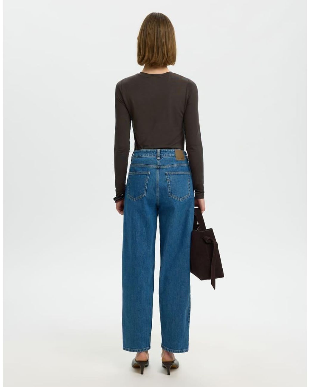 SELECTED Blue Long-sleeved T-shirt