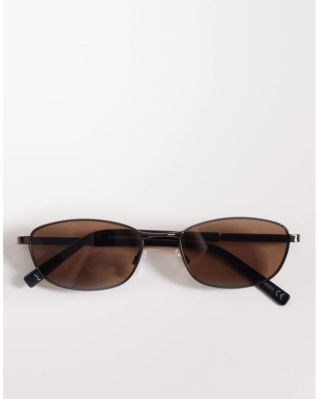 ASOS Natural Rectangle Metal Sunglasses for men