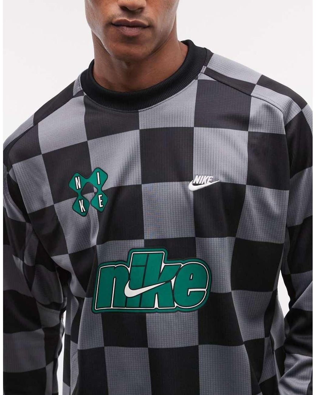 Nike Gray Futbol Checkerboard Goalie Top for men