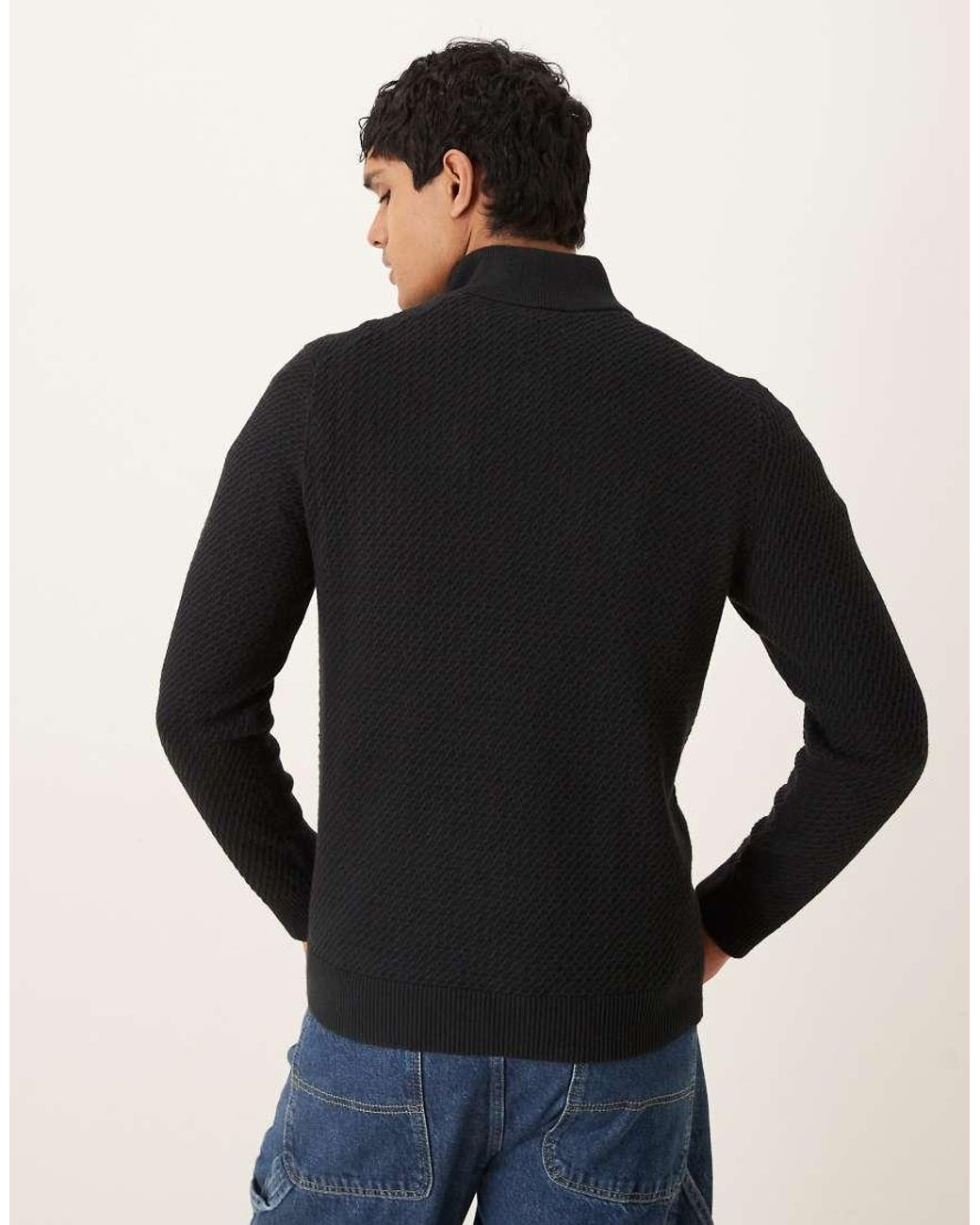 Abercrombie & Fitch Black Quarter Zip Jumper for men