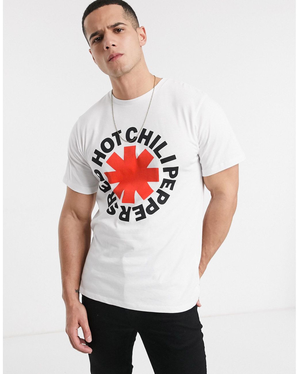 Red Hot Chili Peppers - T-shirt bianca da Uomo di Pull&Bear in Bianco | Lyst