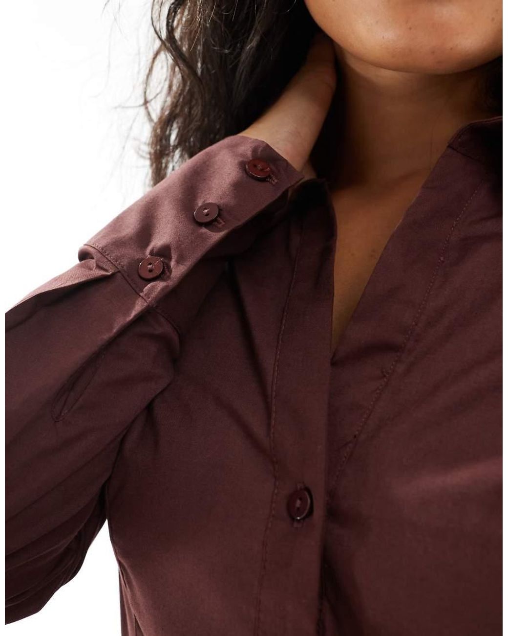 Miss Selfridge Purple Poplin Fitted Shirt Dress