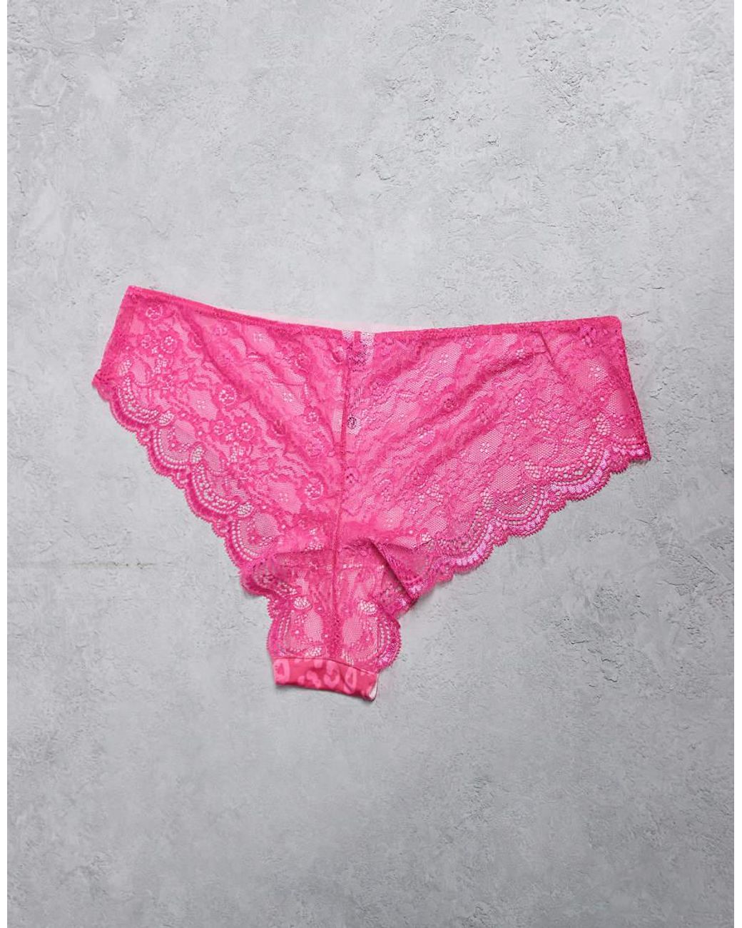 ASOS Pink Asos Design Curve 3 Pack No Vpl & Lace Brazilian