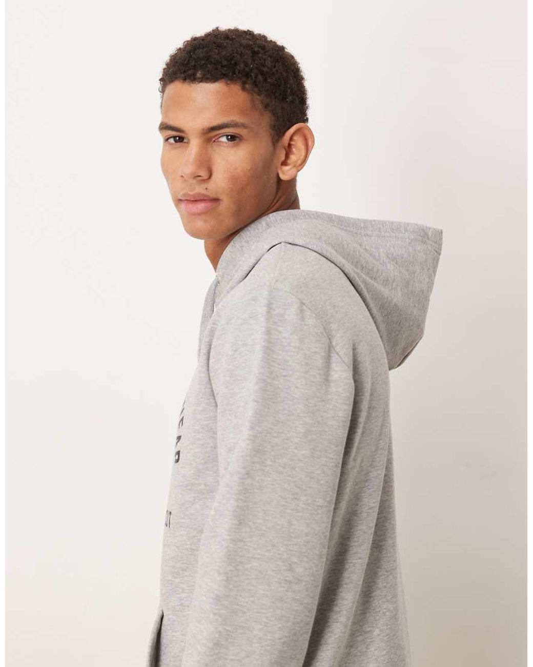 Gant Gray Varsity Logo Print Hoodie for men