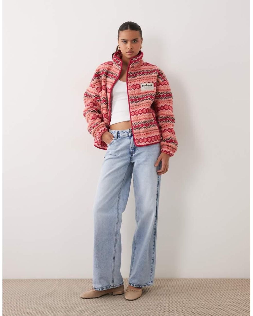 Barbour Red X Asos Exclusive Fairisle Printed Fleece