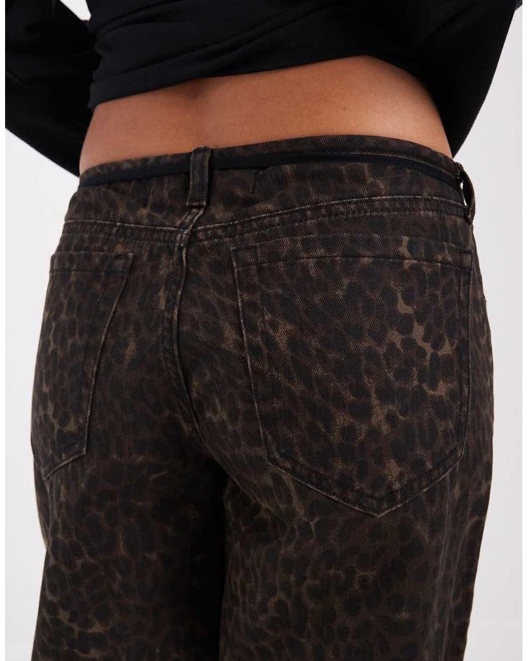 Hollister Black Low Rise baggy Jeans With Tie Up Waist Detail