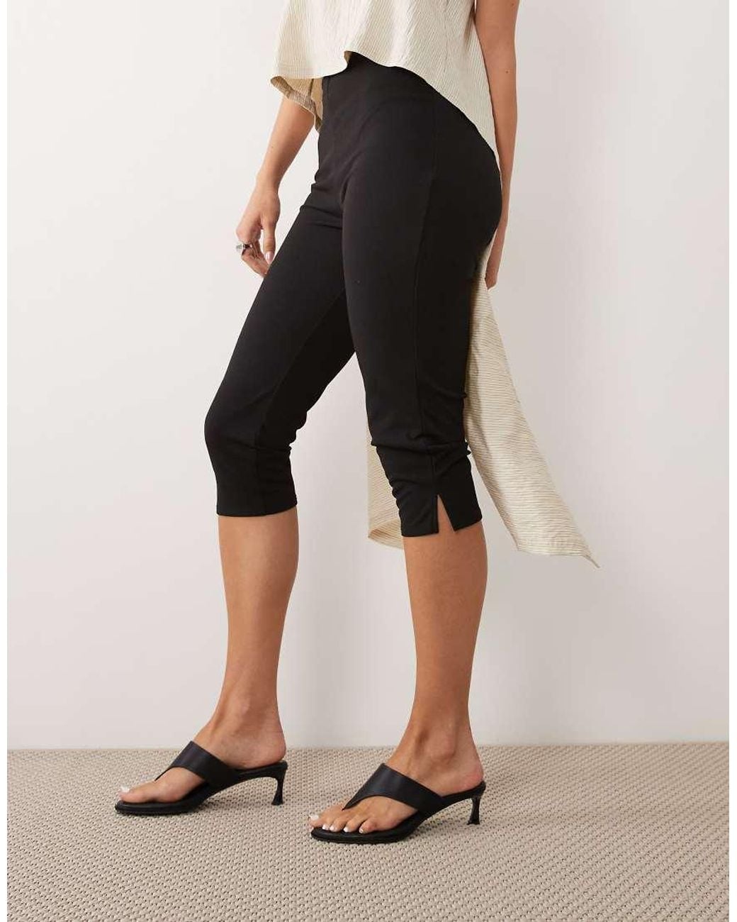 ASOS Black Asos Design Tall Capri Trousers With Side Split