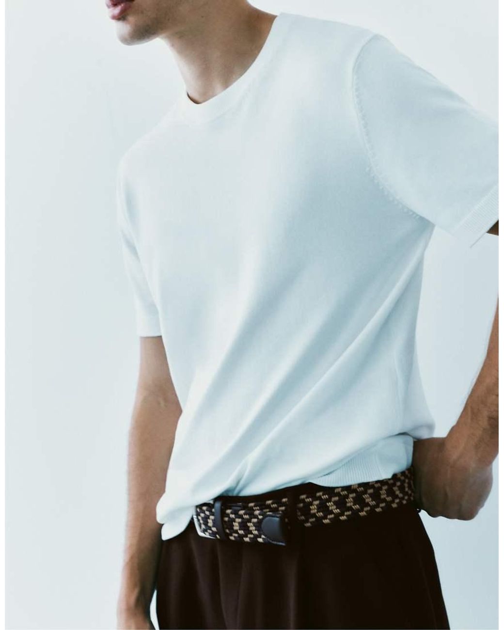 Pull&Bear Blue Braided Belt for men