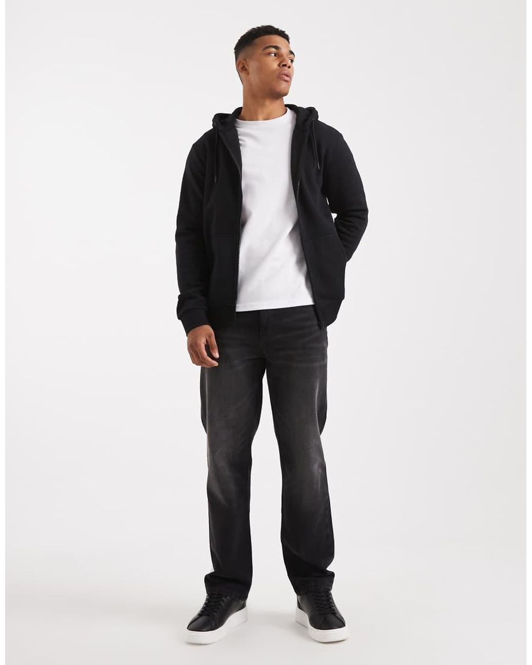 Only & Sons Blue Zip Through Hoodie for men
