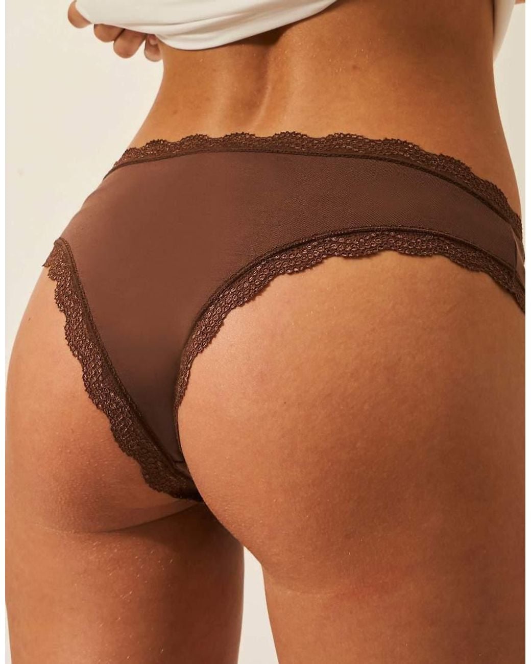 Stripe & Stare Brown Brazilian Knicker Four Pack