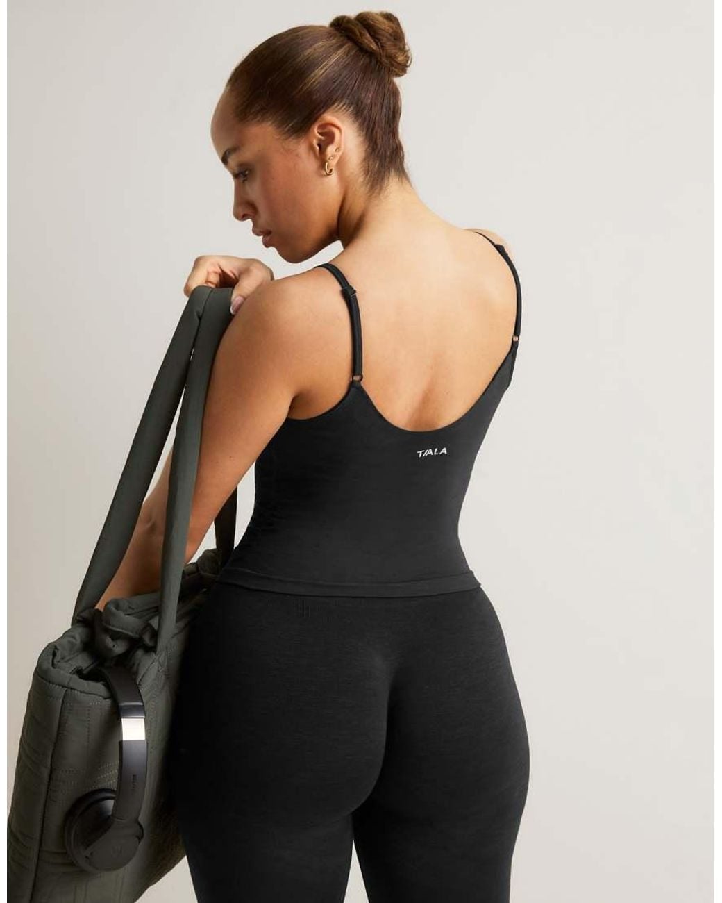 Tala Black Sculpt Seamless Ruched Singlet