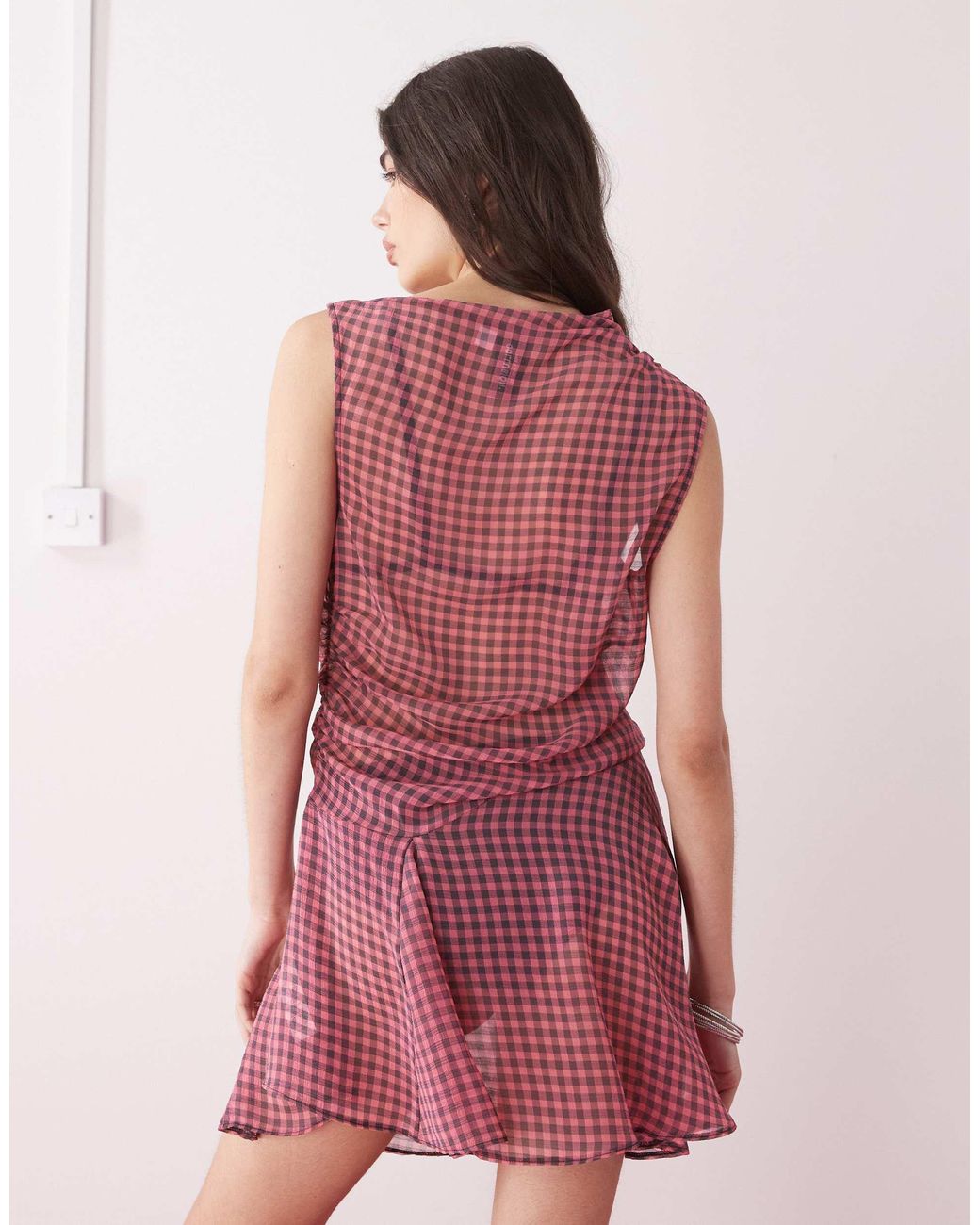 Collusion Pink Sheer Mini Dress
