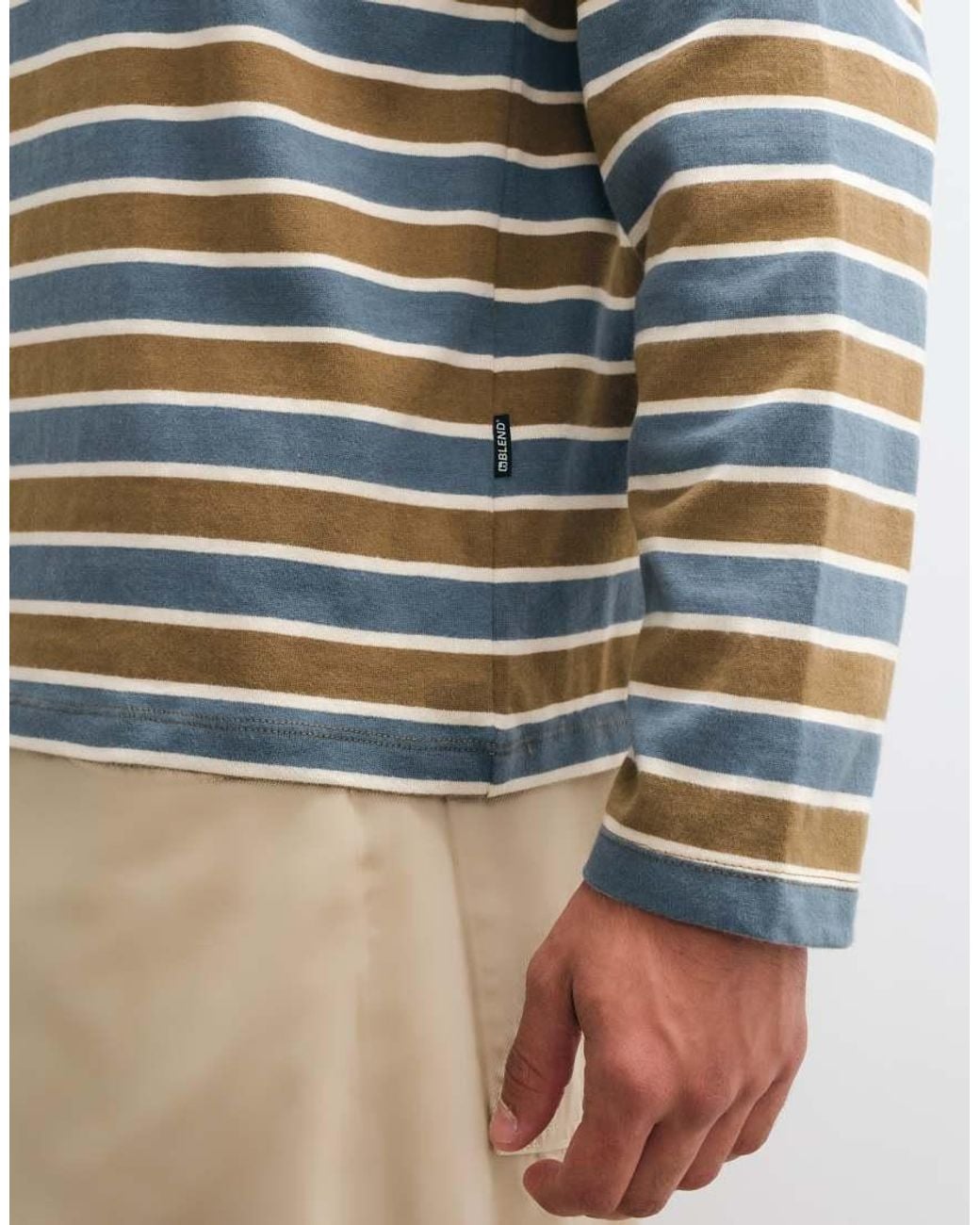 Blend Multicolor Long Sleeve Stripe T-shirt for men