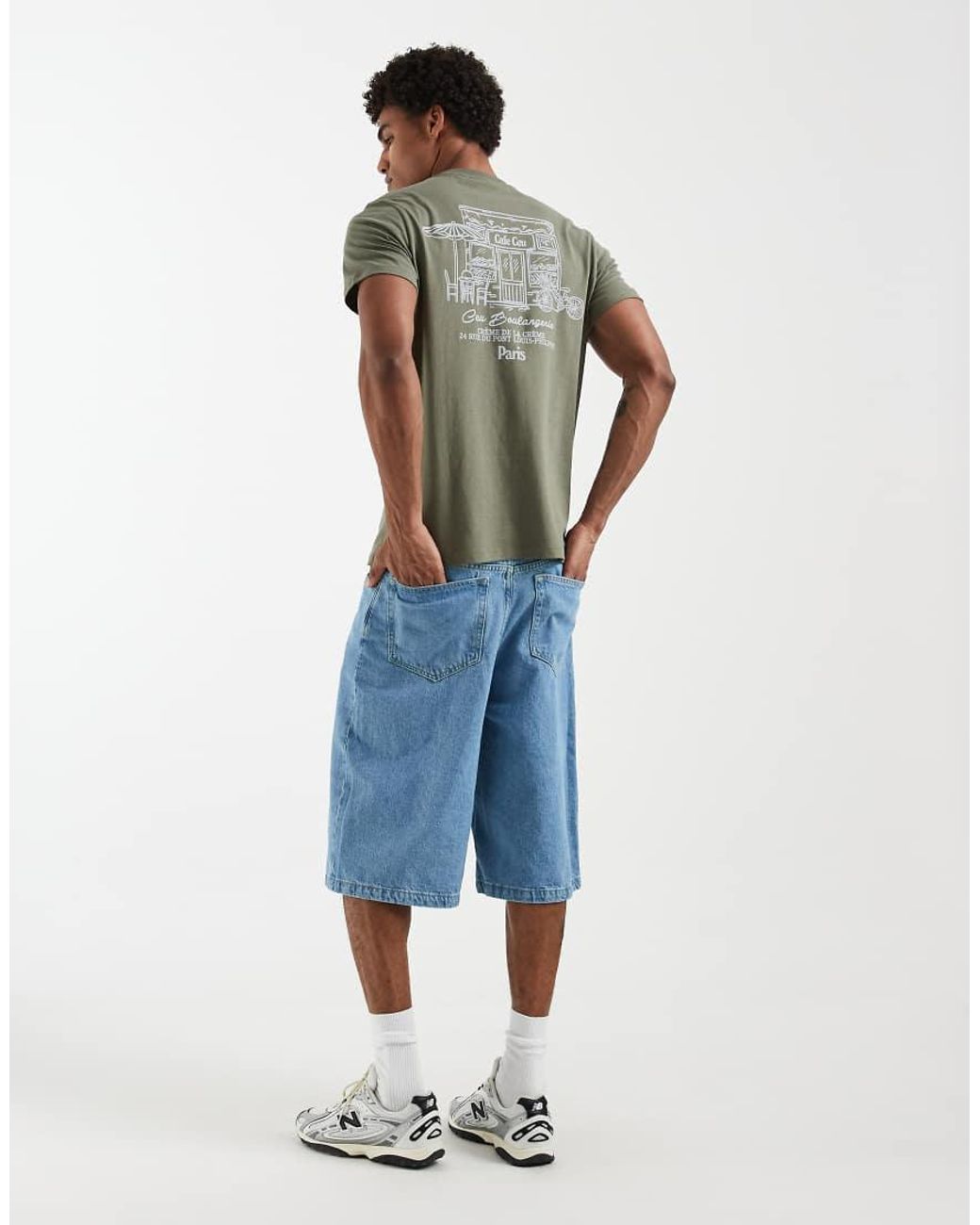 ASOS Green T-shirt With Cafe Graphic for men