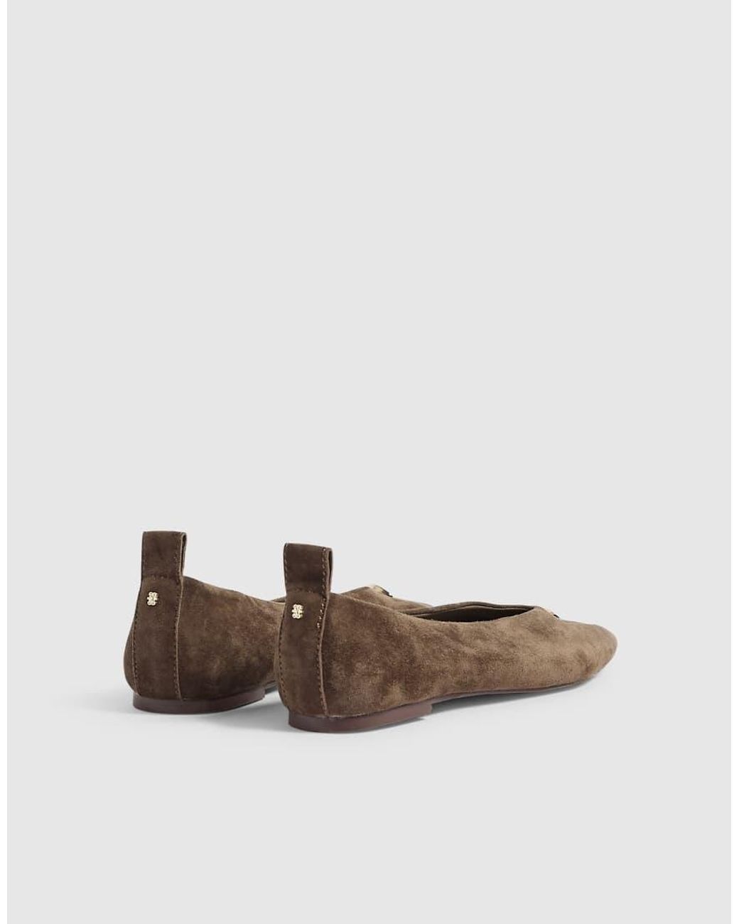 River Island White Suede Pointed Toe Ballet Shoes