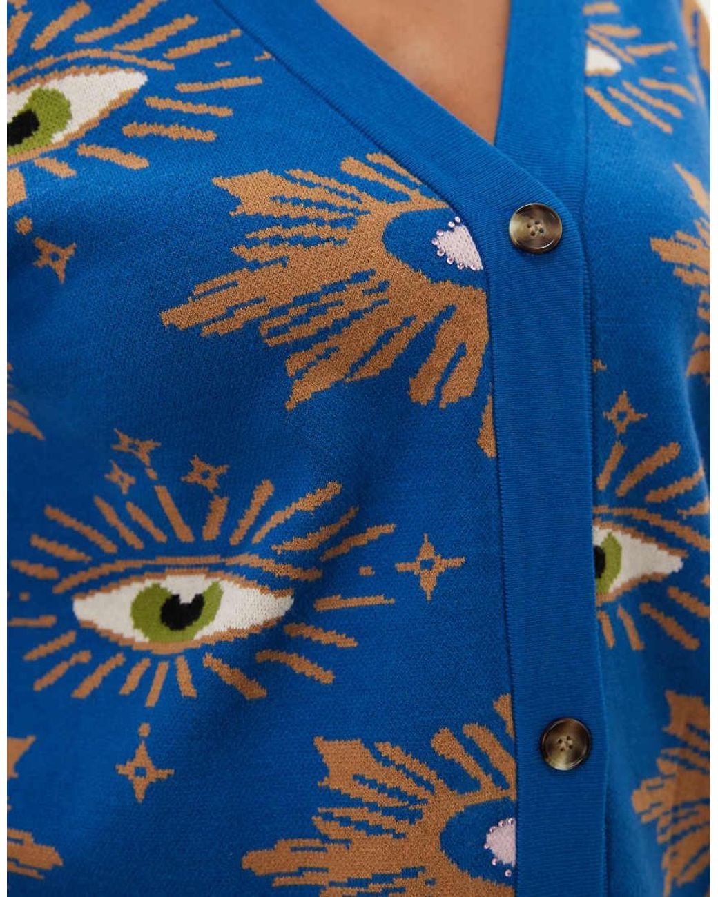 Never Fully Dressed Blue Knit V Neck Longline Cardigan