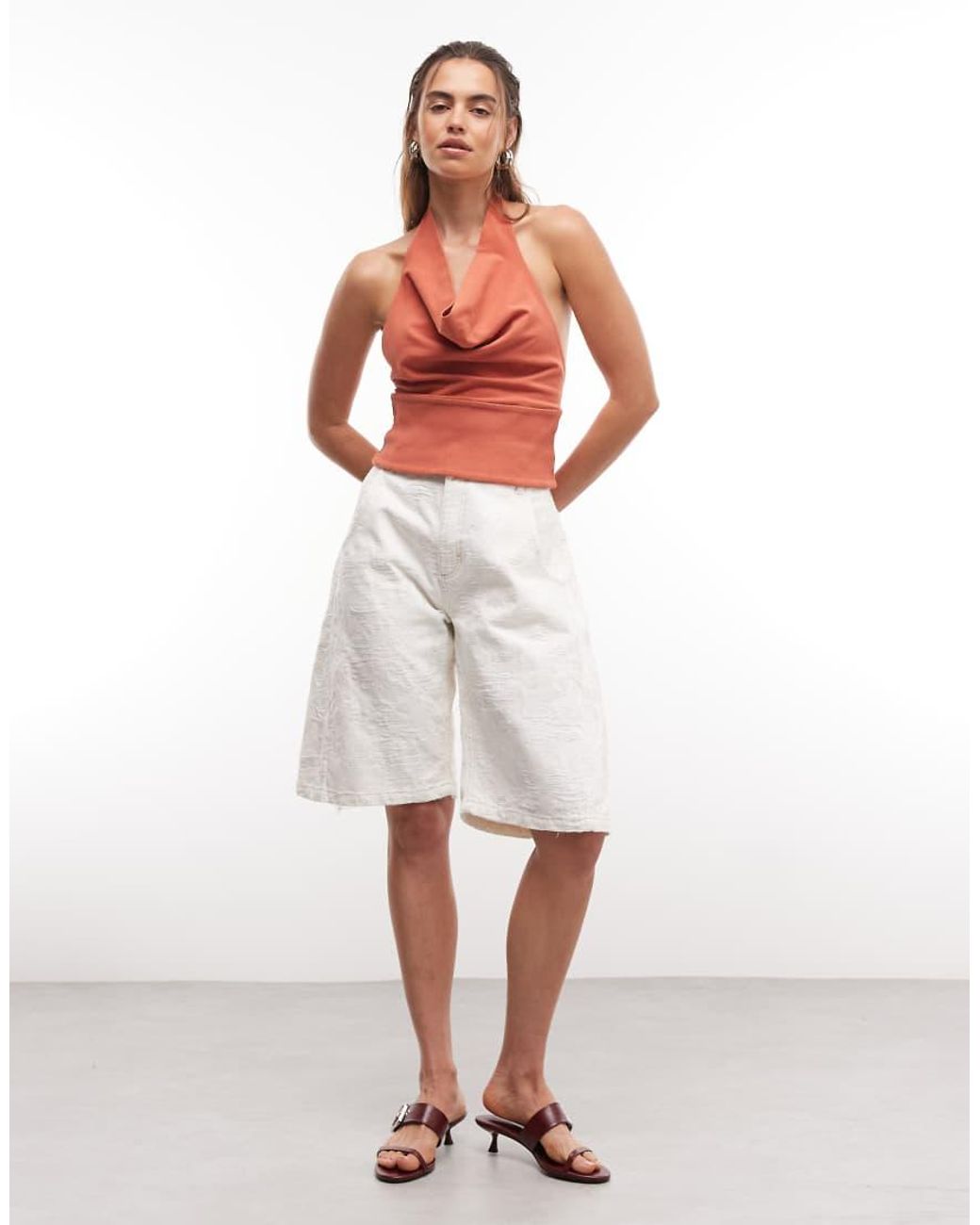 Gina Tricot Red Soft Halterneck Top
