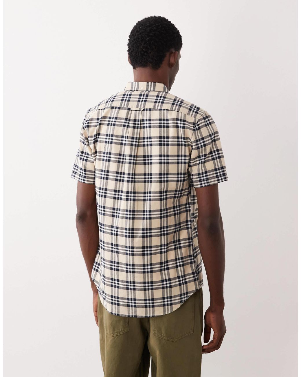 Brewer - chemise manches courtes à carreaux avec logo - gris Farah pour homme en coloris Gray