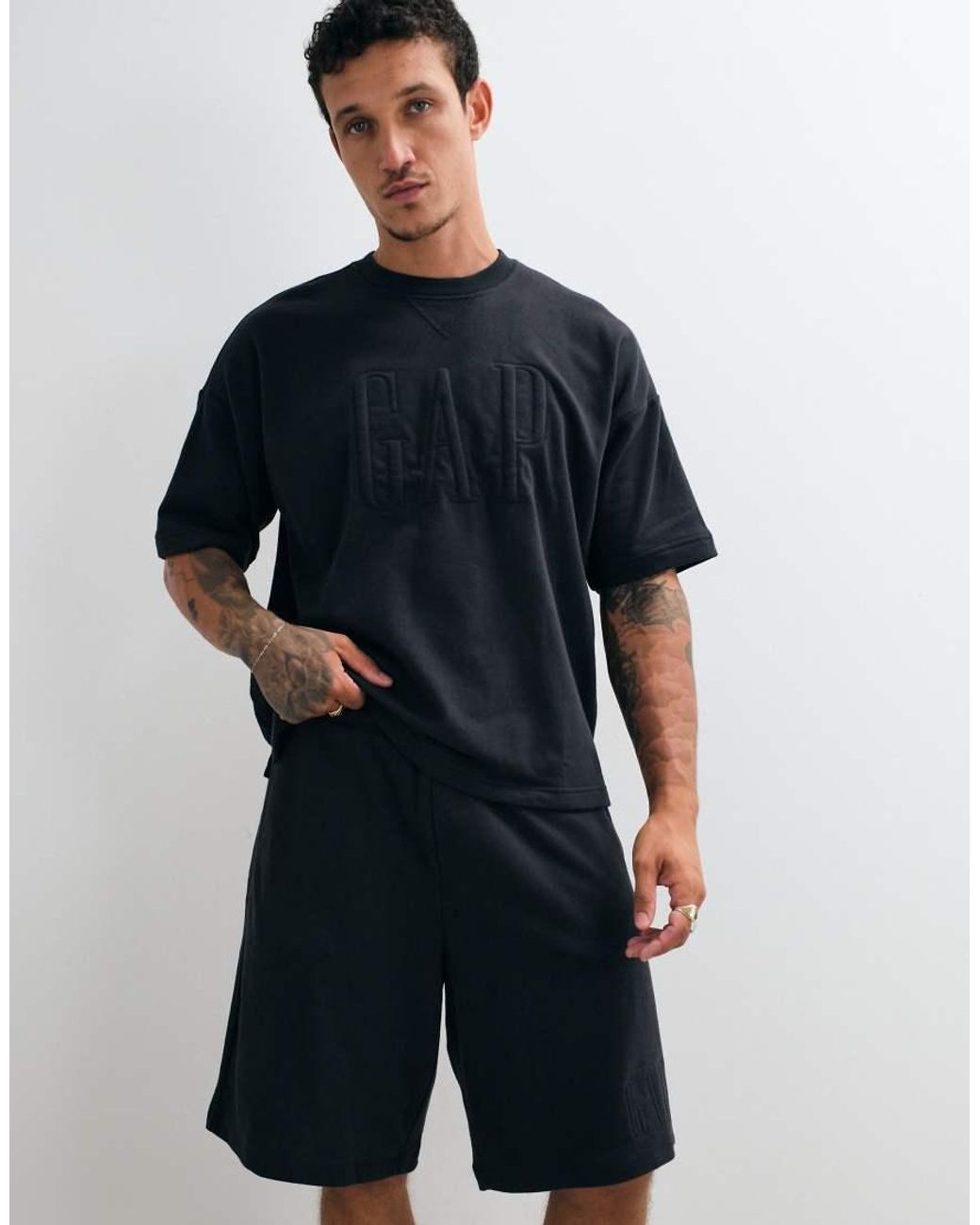 Gap Blue Chest Logo Baggy T-Shirt Co-Ord for men