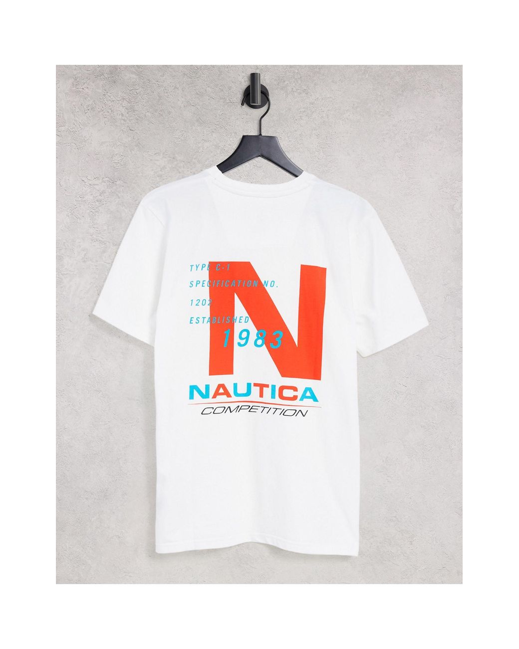 Nautica Competition guapote back print t-shirt in white
