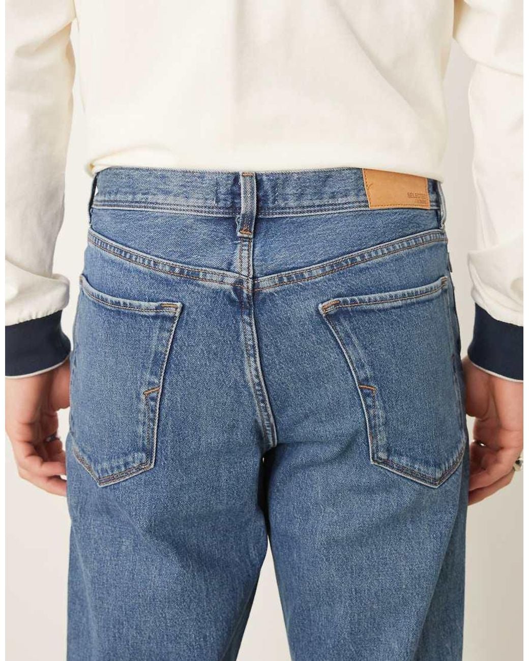 SELECTED Blue Cole Regular Tapered Fit Jeans for men