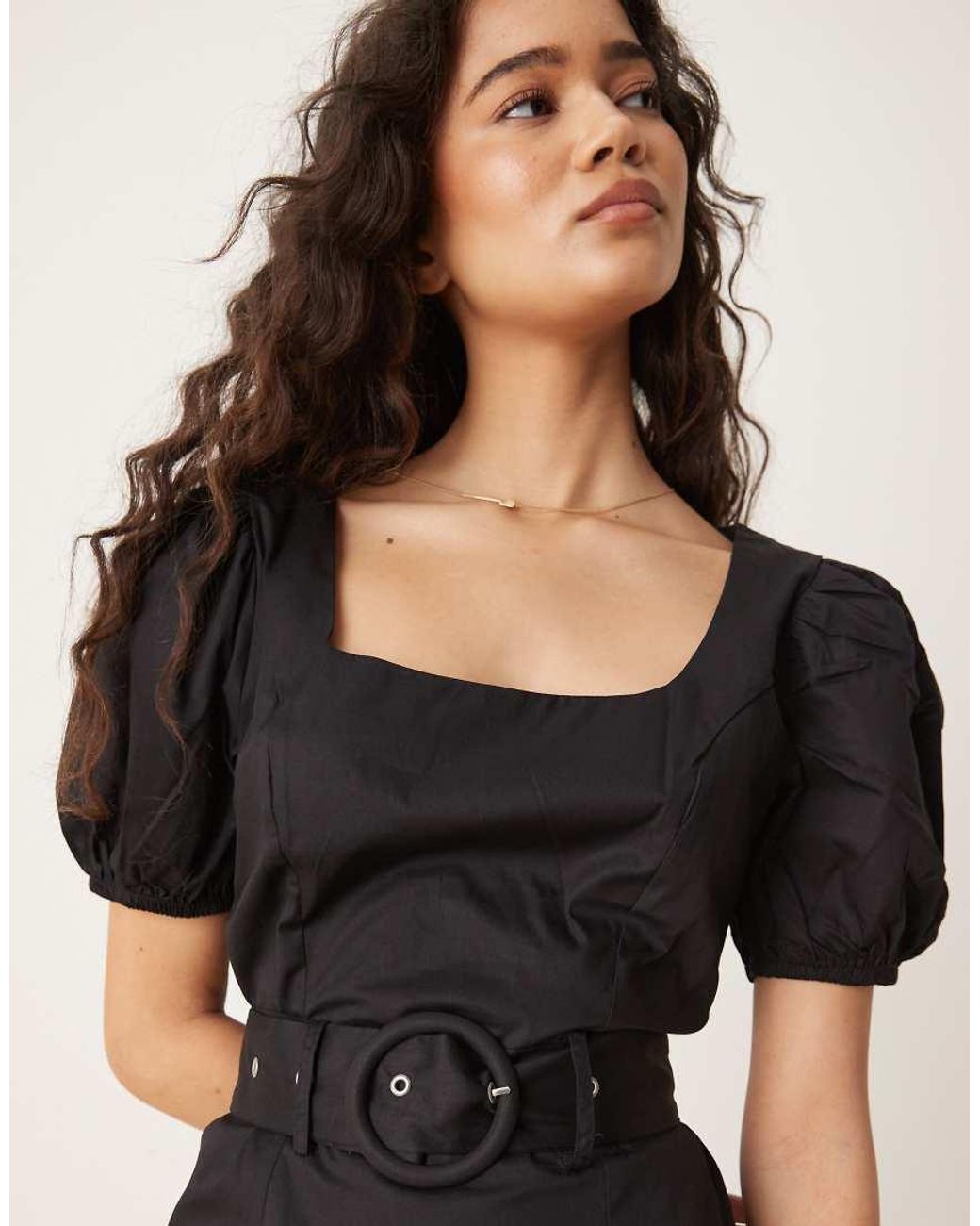 Glamorous Black Square Neck Mini Dress