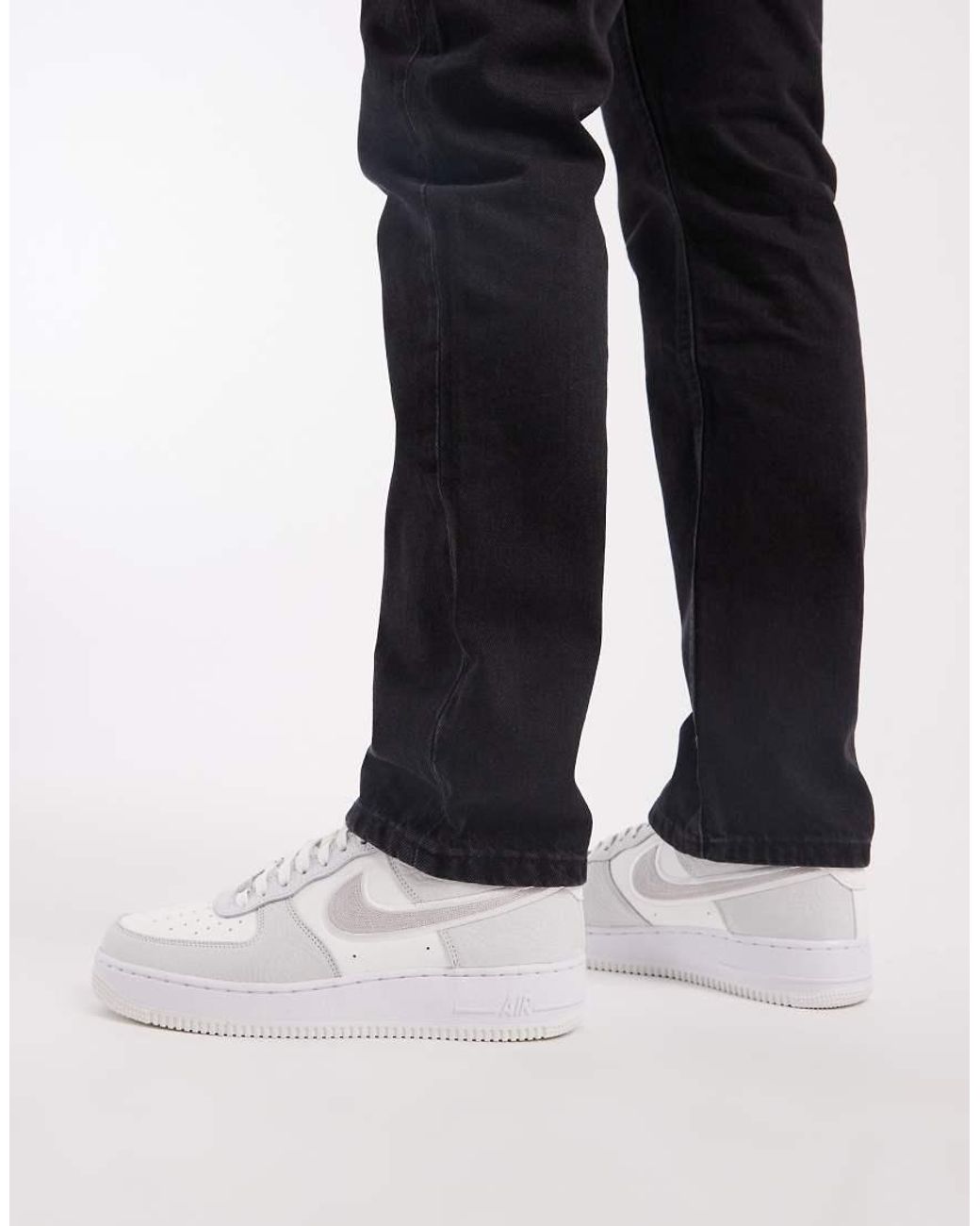 Nike Black Air Force 1 Trainers With Swoosh Detail for men