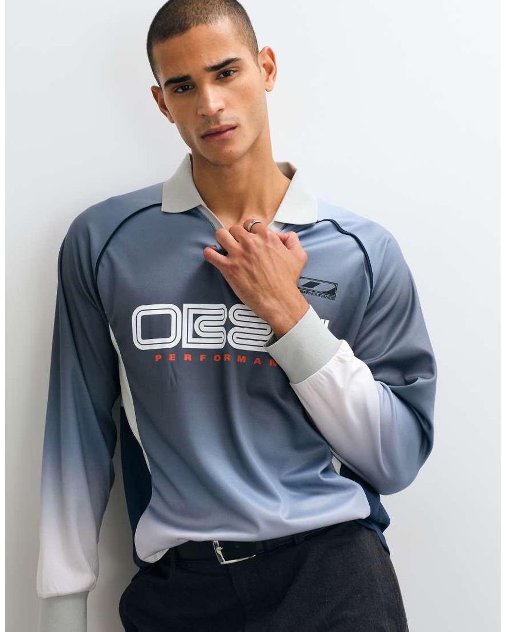 Obey Blue Spectrum '89 Collared Sports Jersey for men
