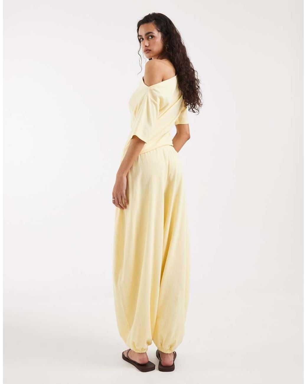 ASOS Natural Textured Oversized Balloon Trouser Co-ord