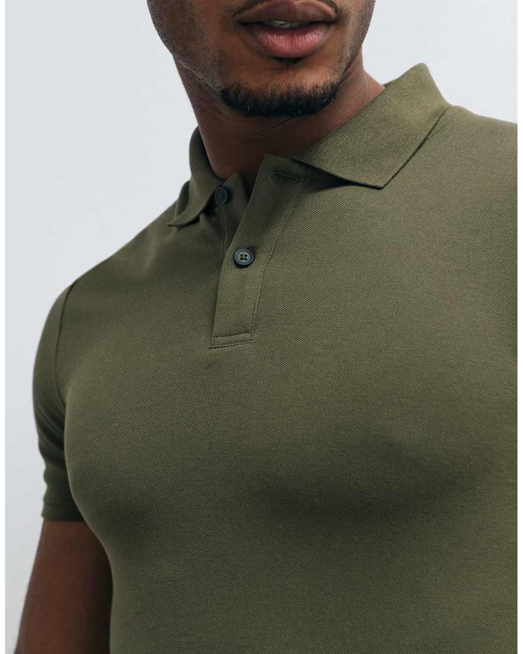 ASOS Green Essentials Muscle Fit Polo for men