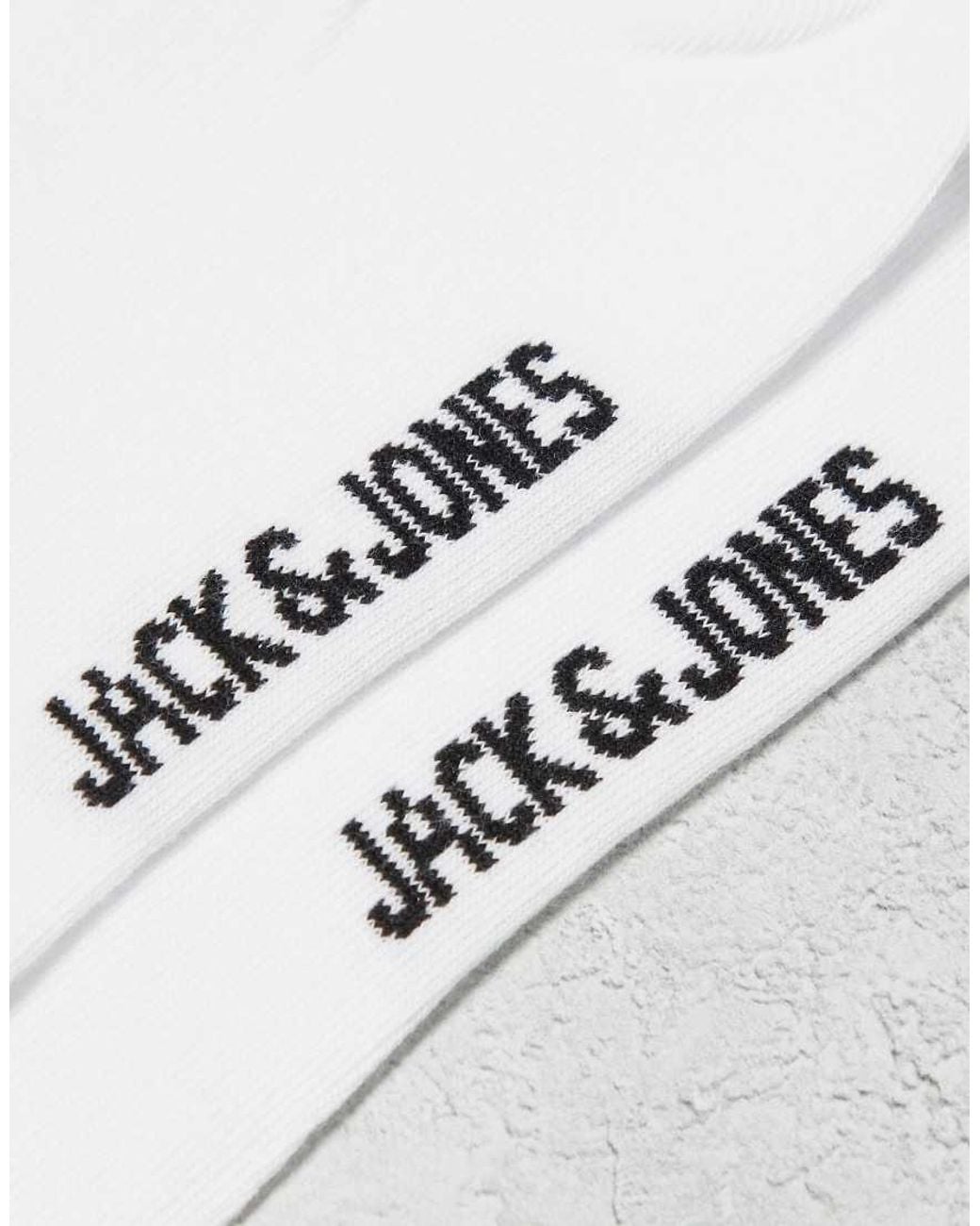 Jack & Jones White 3 Pack Tennis Sock for men