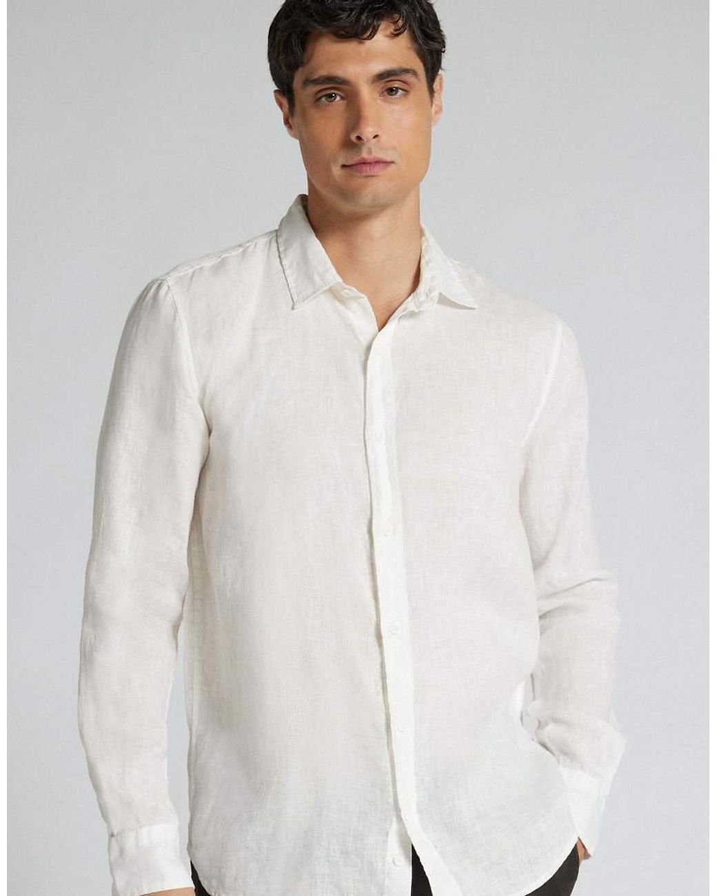 Intimissimi White 100% Linen Shirt for men