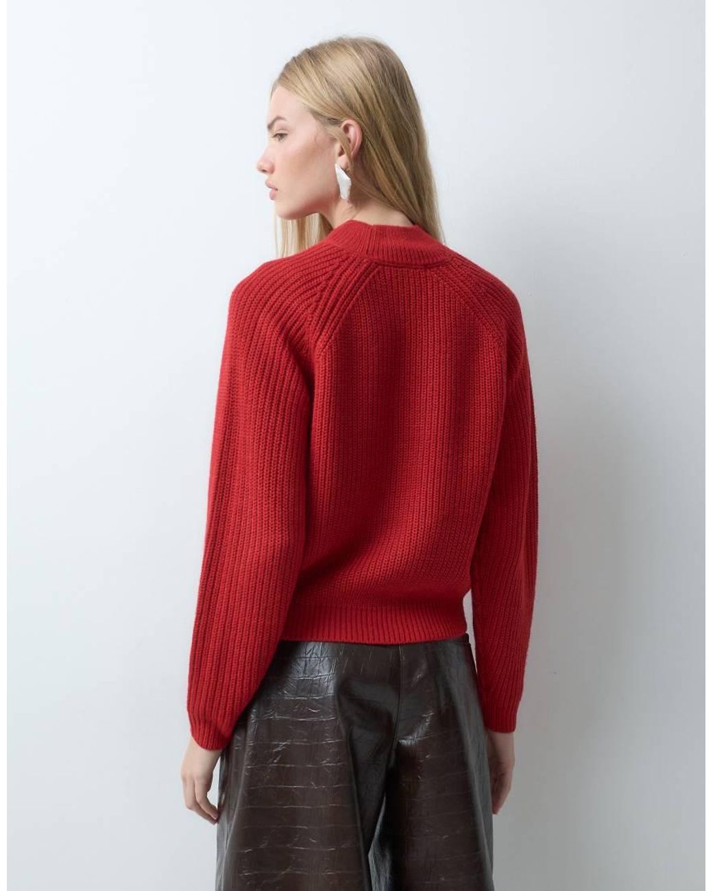 Jersey De Punto Raglán Threadbare de color Red