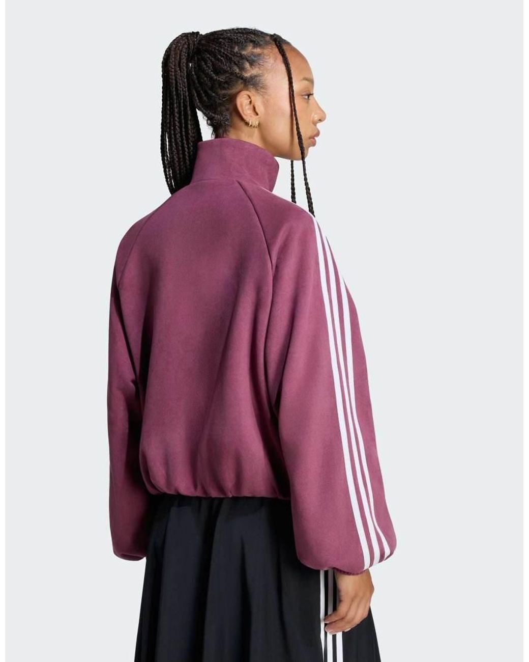 Adidas Originals Purple Faux Suede Track Jacket