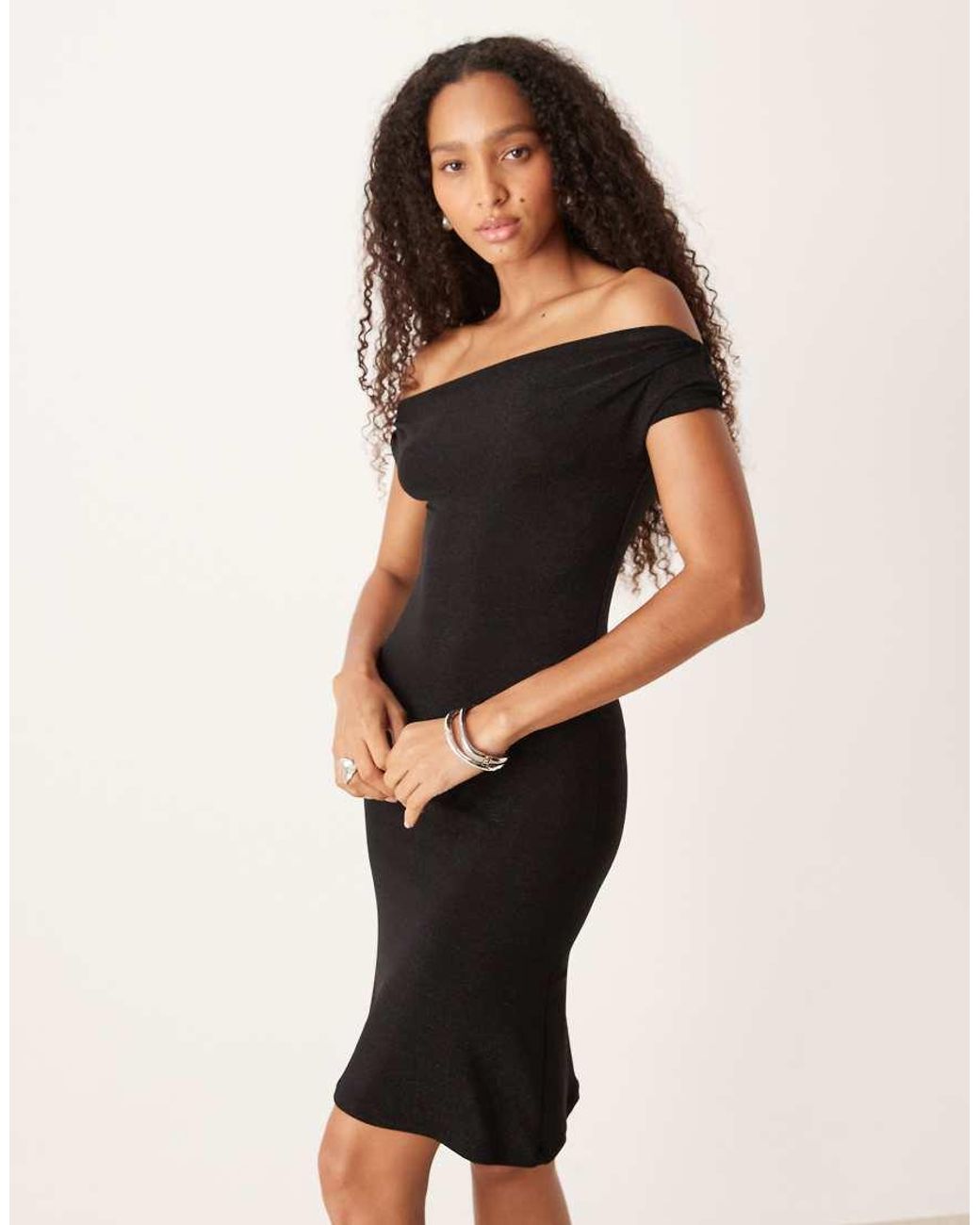 JJXX Black Slinky Glitter Dress