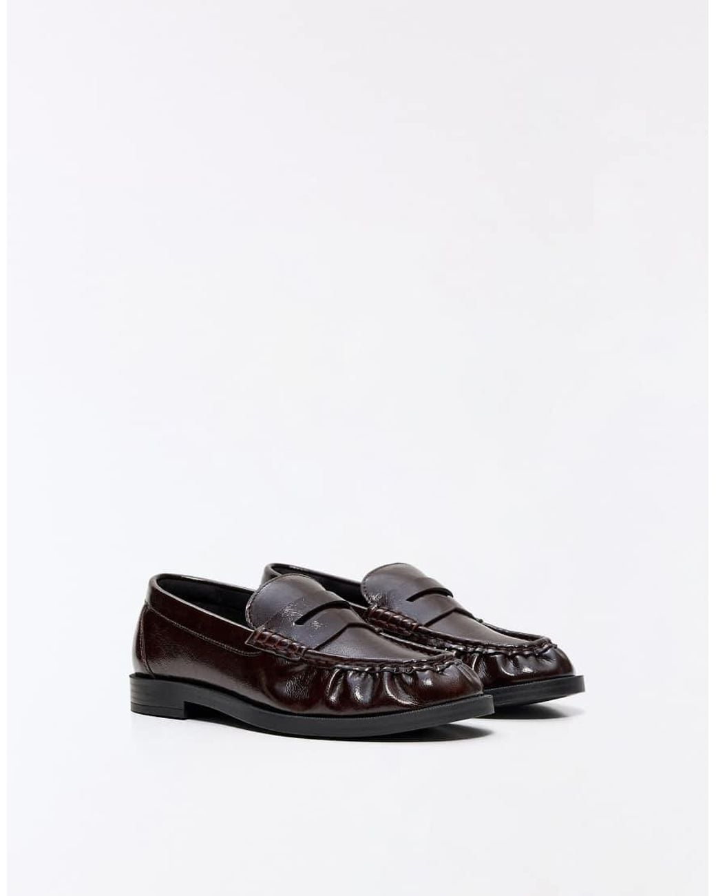 Bershka White Gathered Loafers