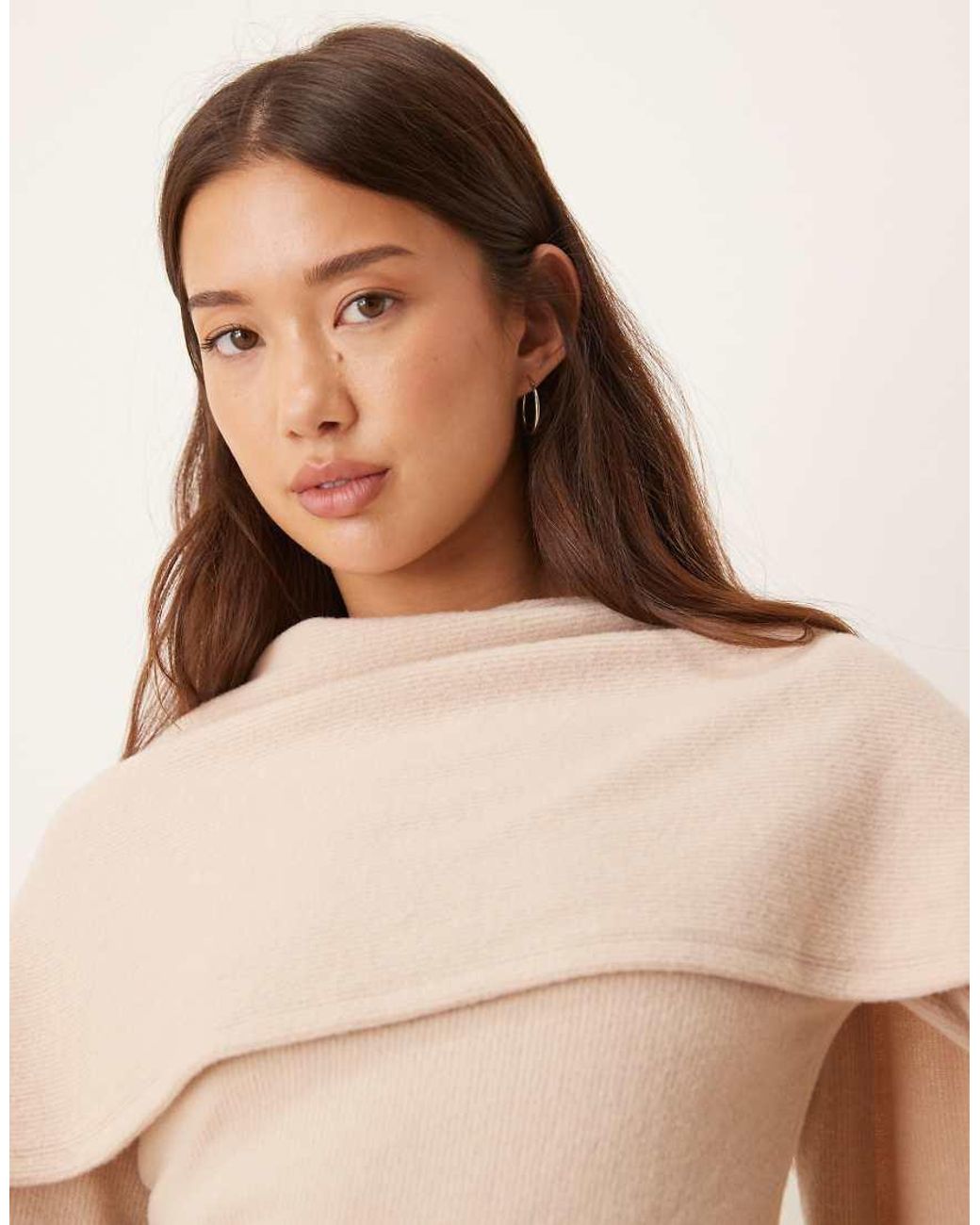 ASOS Natural Super Soft Scarf Draped Top