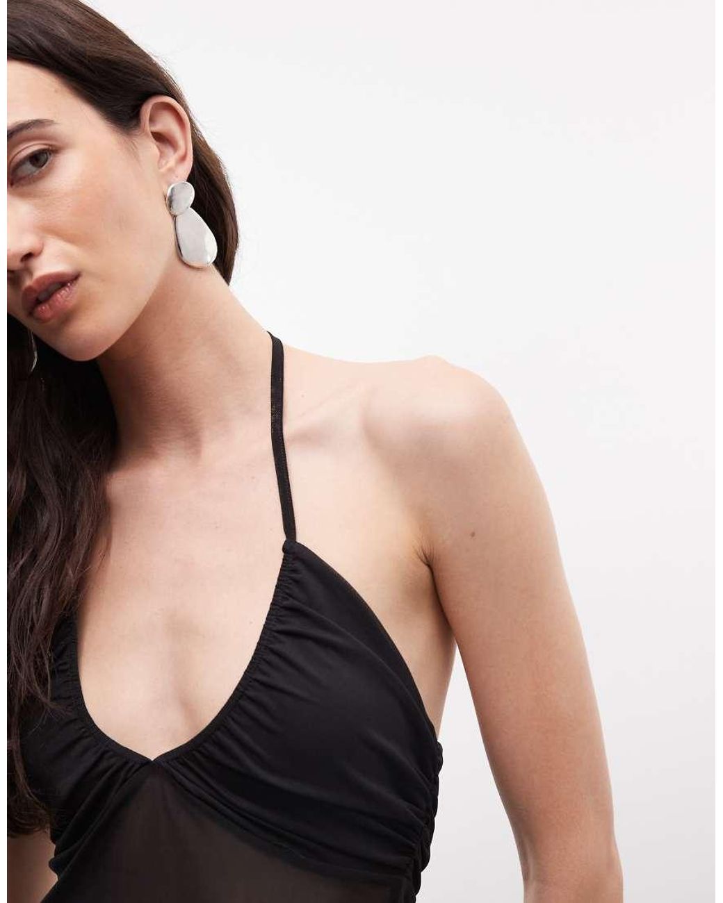 ASOS Black Mesh Scooped Cami