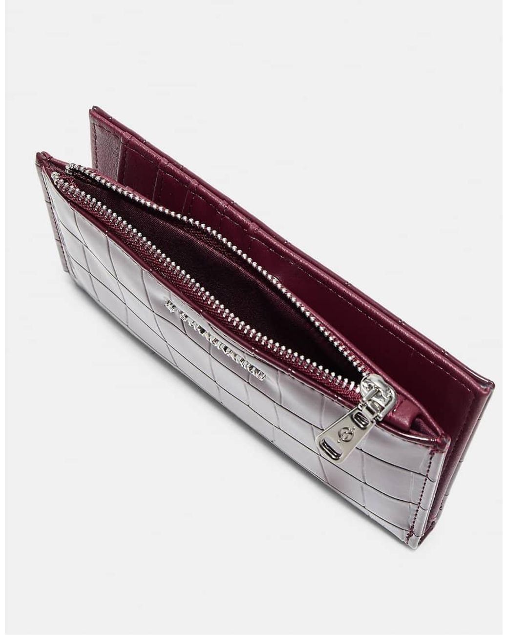 Stradivarius Purple Basic Zip-up Purse