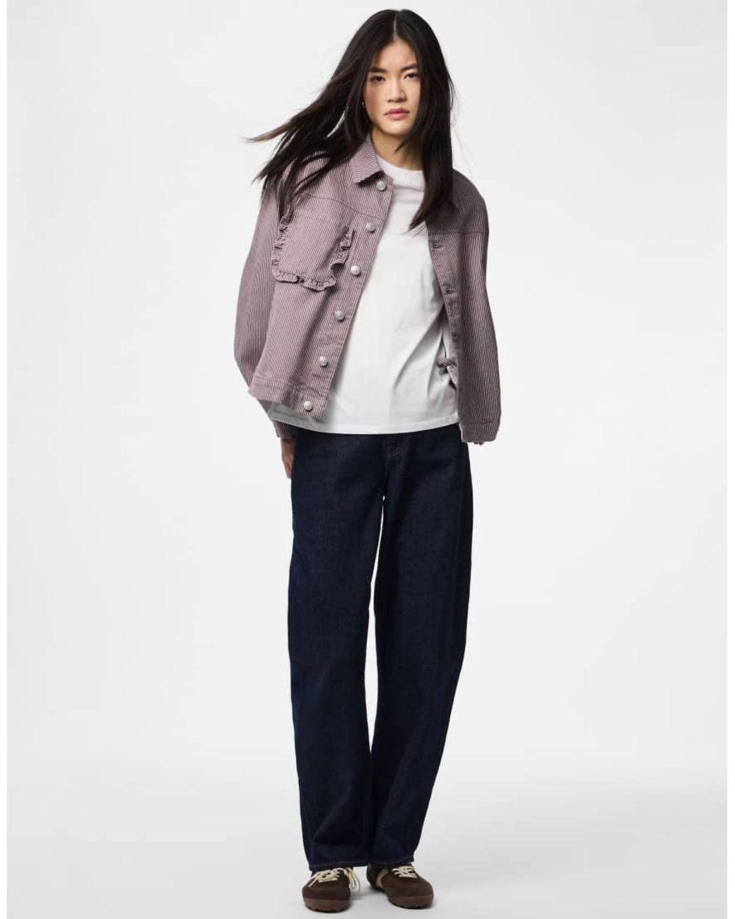 Pieces Gray Denim Jacket