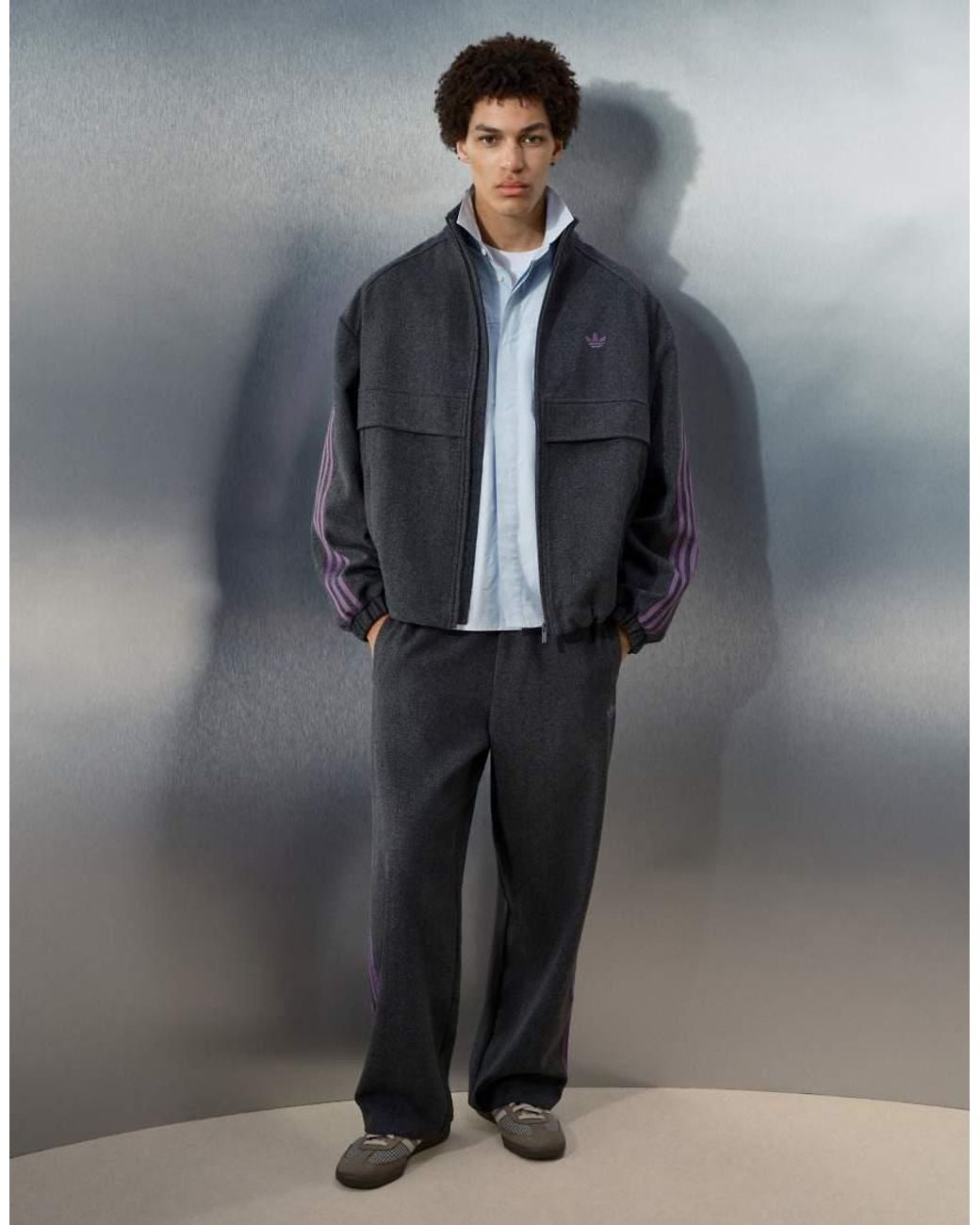 adidas Originals x ASOS Blue Oversized Track Jacket for men