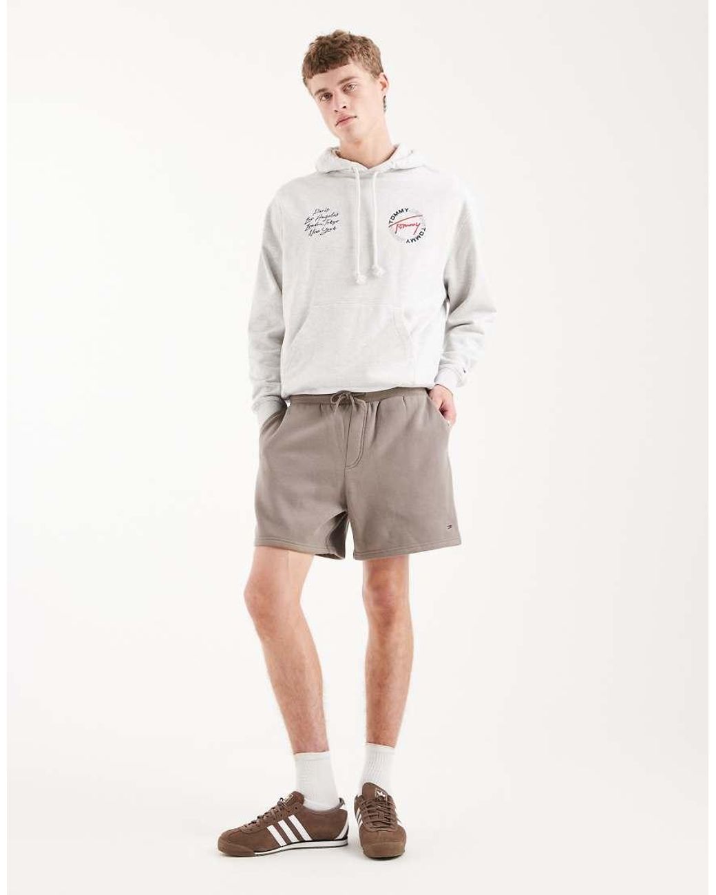 Tommy Hilfiger Gray Flag Jersey Shorts for men